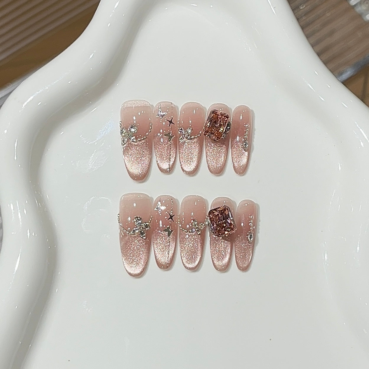 Berry jelly press-on nails with glossy berry tones and playful design
