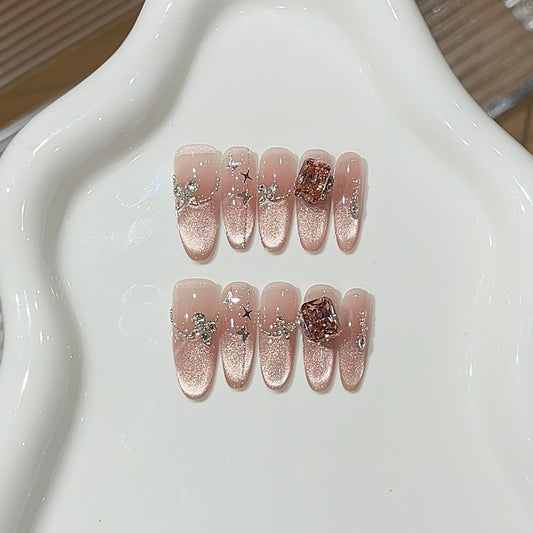 Berry jelly press-on nails with glossy berry tones and playful design
